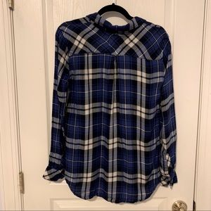 Rails Flannel Blue Black White plaid Medium